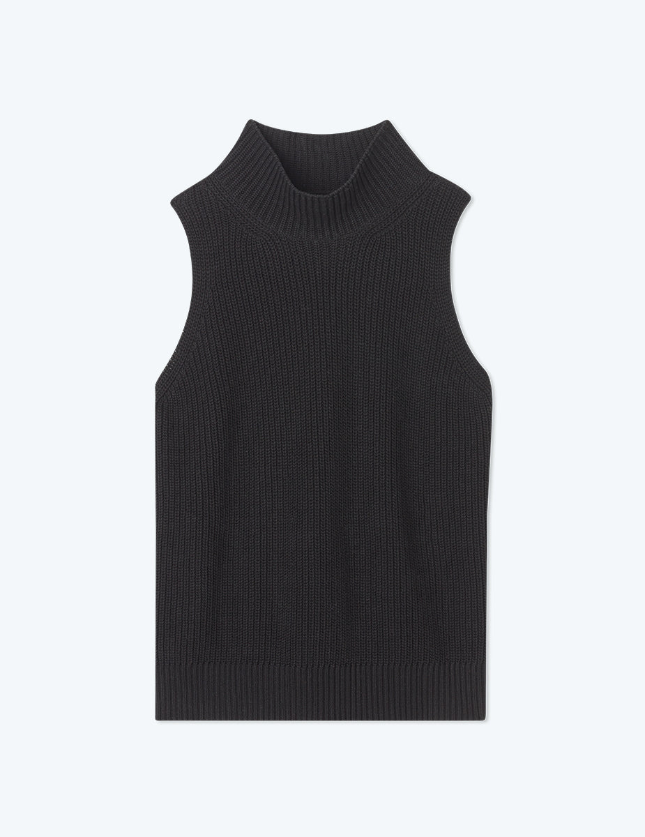 The High Neck Sweater Vest - Sea Urchin