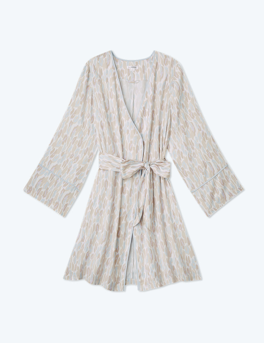 The Cloud 9 Silky Robe - Animal Print in Pastel
