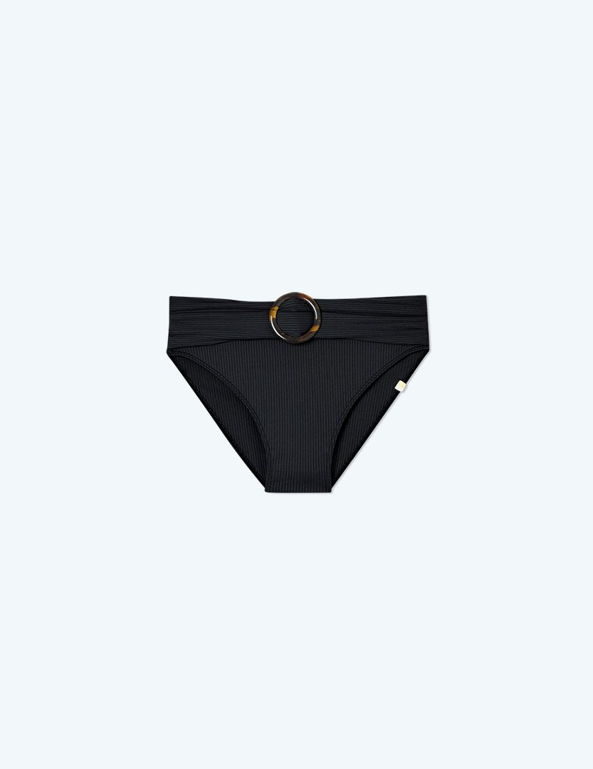 The Ribbed High Leg Mid Rise Bottom - Main