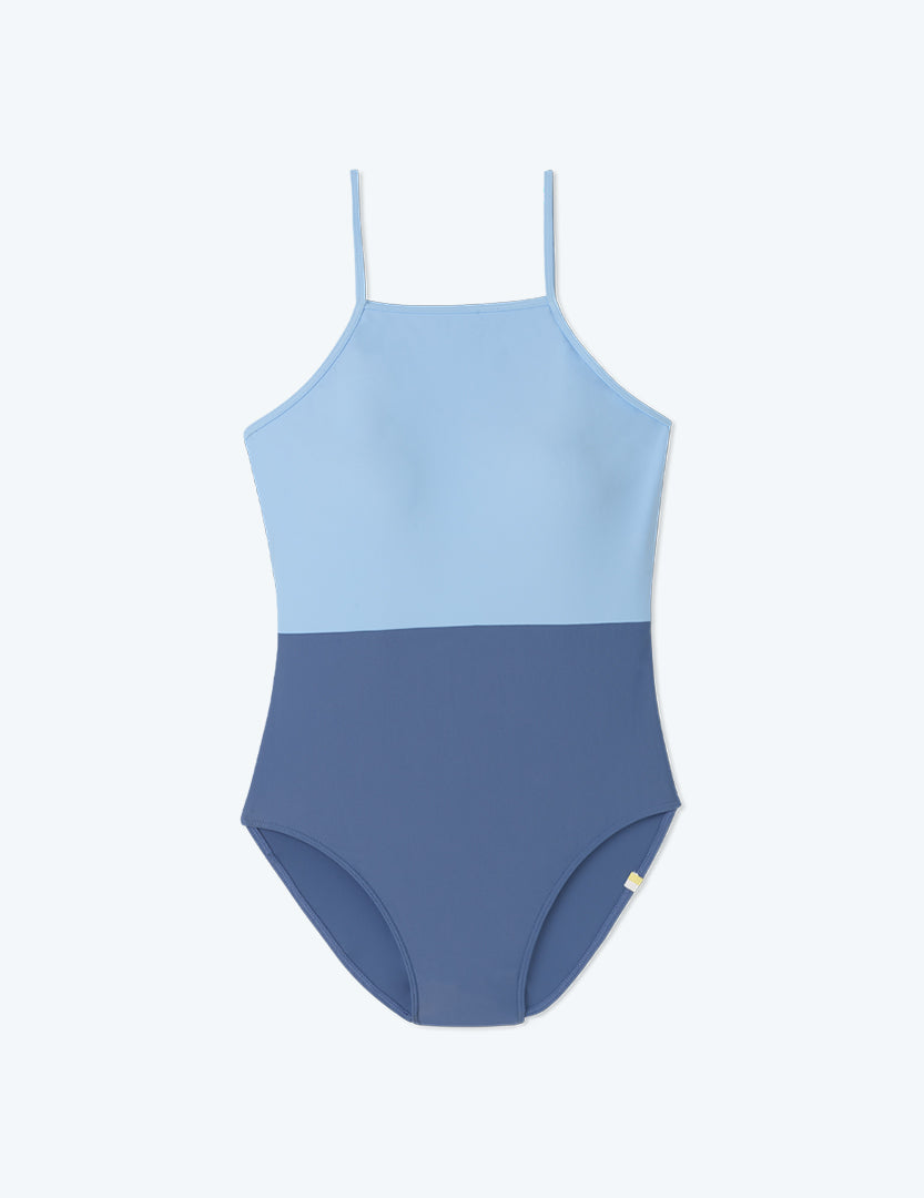 The High Neck One-Piece - Sky & Blue Mountain