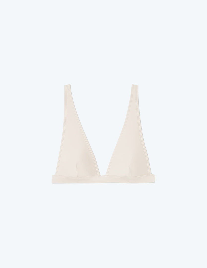 The Plunge Bikini Top - White Sand
