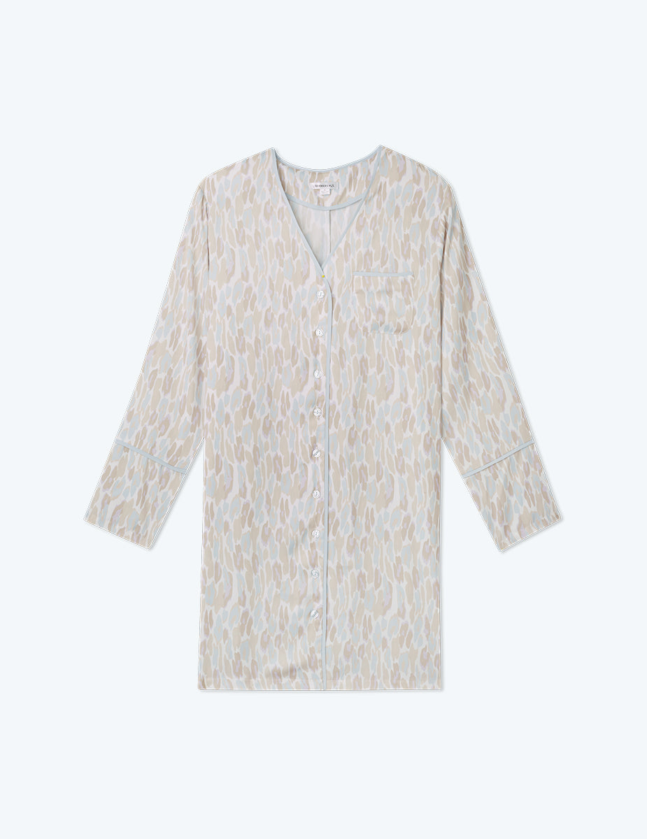 The Cloud 9 Boyfriend Sleep Shirt - Animal Print in Pastel