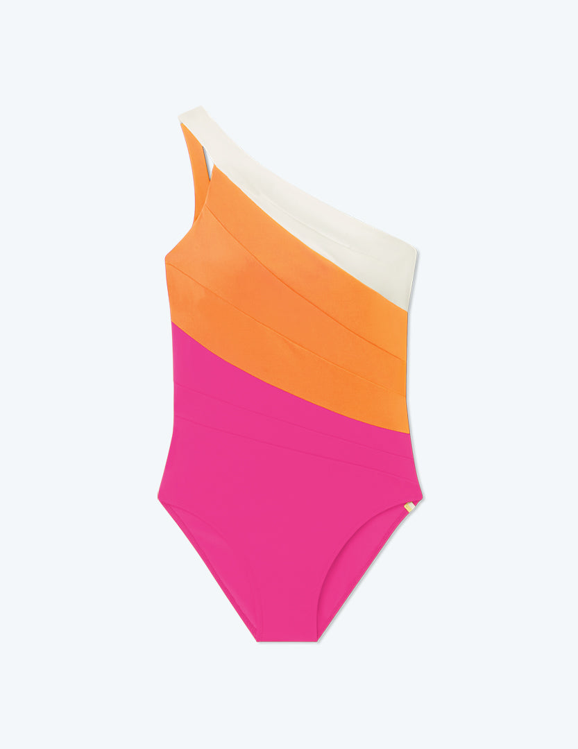 The Sidestroke - Hibiscus & Tangerine & White Sand