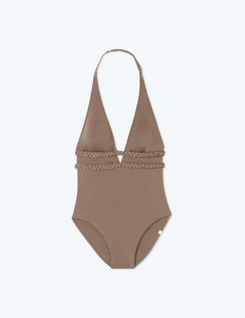 The Braided Halter Plunge - Driftwood