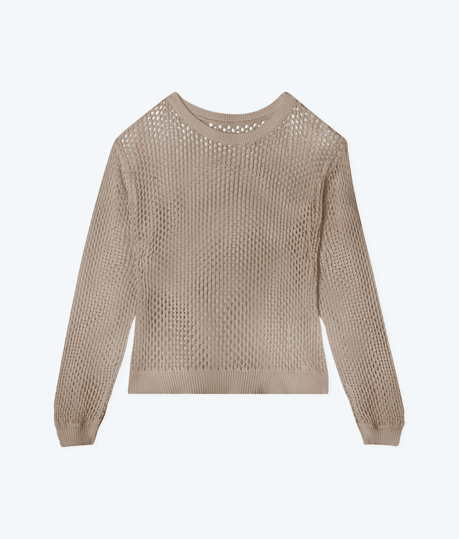 The Fishnet Crewneck Cover-Up - Natural