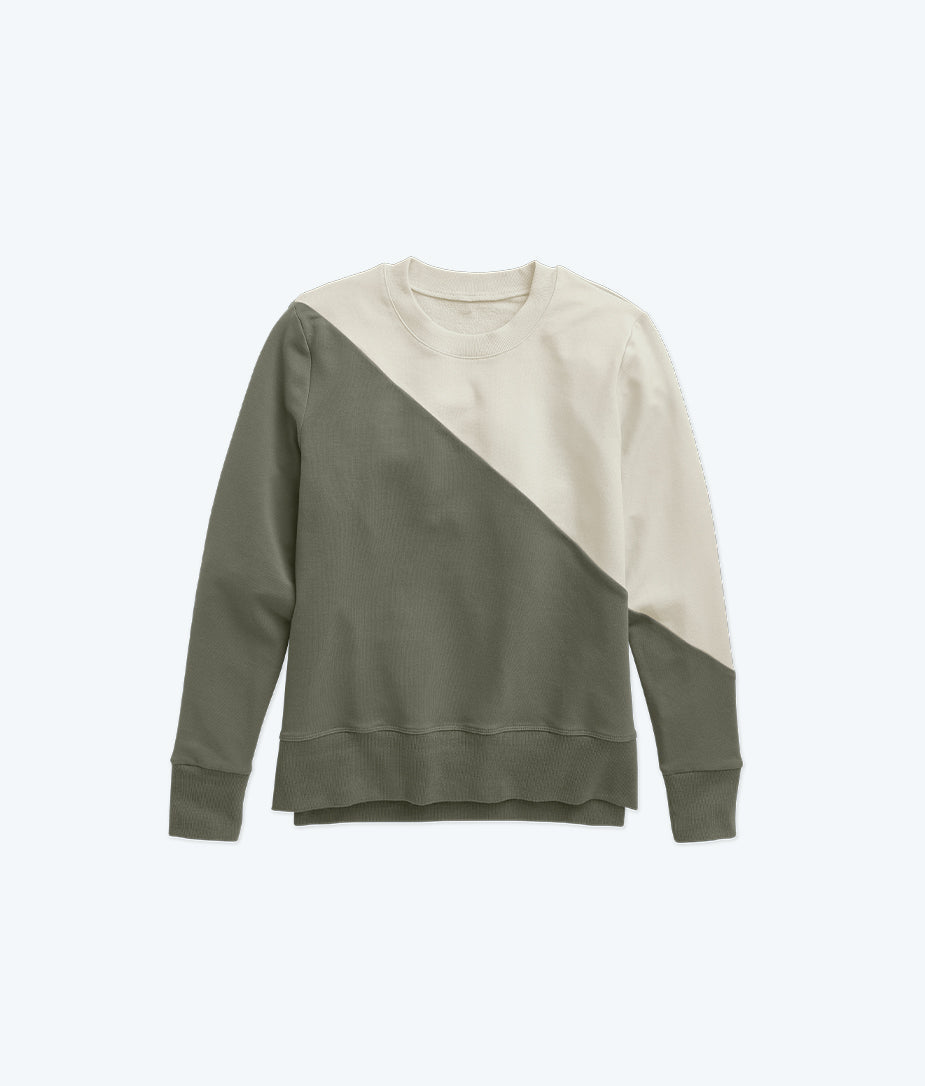 The Softest French Terry Pullover - Agave & White Sand