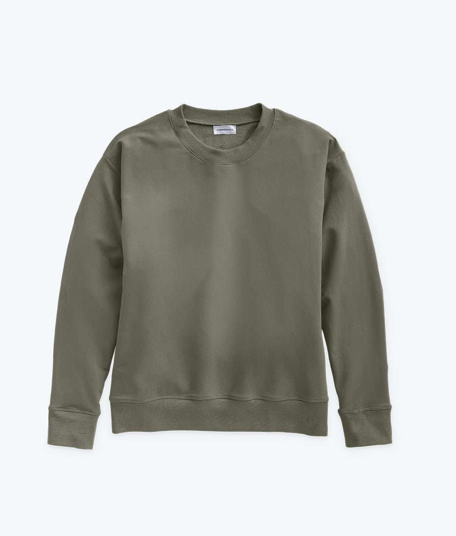 The Softest French Terry Relaxed Crew - Agave