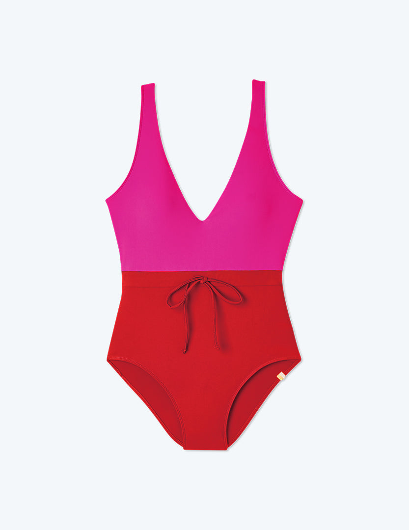 The Tie Waist Backflip - Lava & Hibiscus