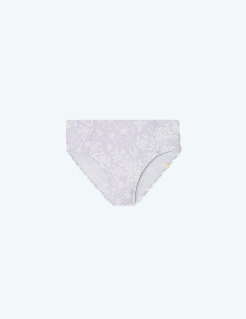 The Seamed High Leg High Rise Bottom - Vintage Floral in Lavender