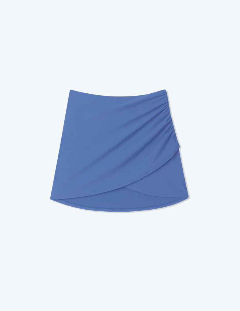 The Ruched Swim Skirt - Blue Mountain