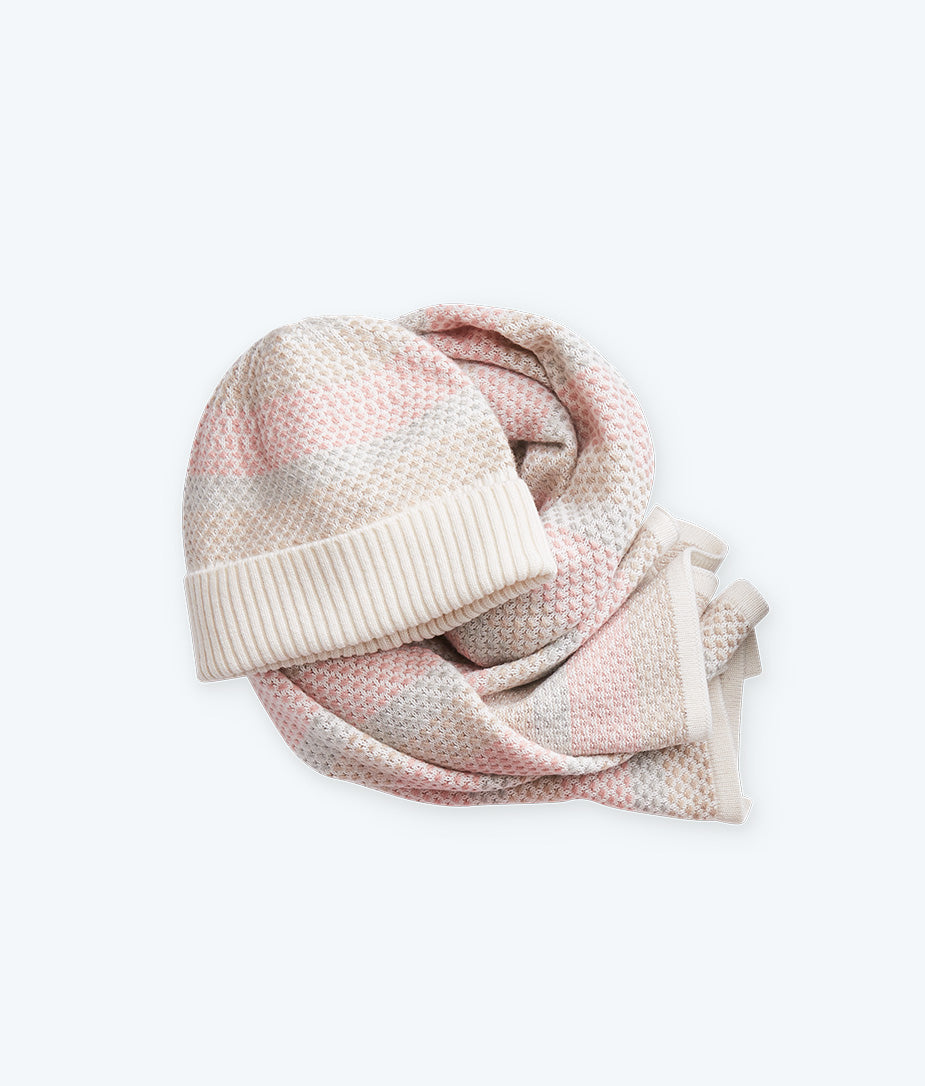 The Coziest Cashmere Blend Soft Stripe Hat - Pastel Soft Stripe