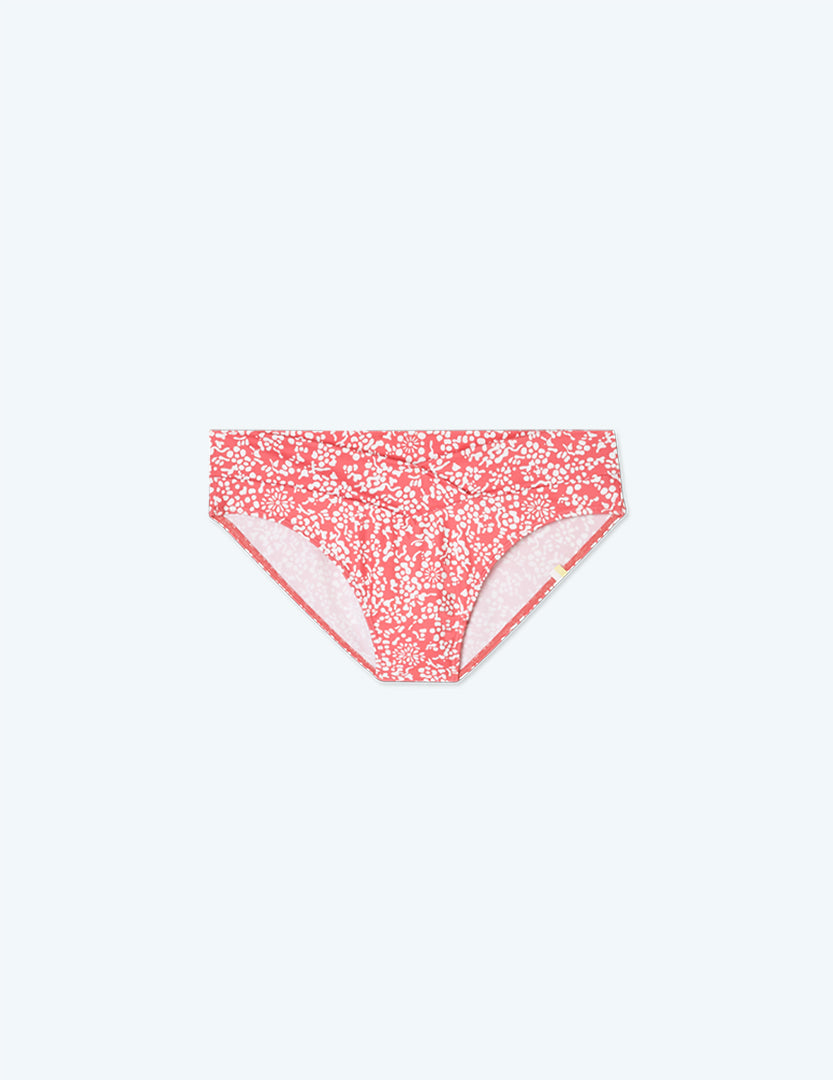 The V-Front Mid Rise Bikini Bottom - Floral Reef