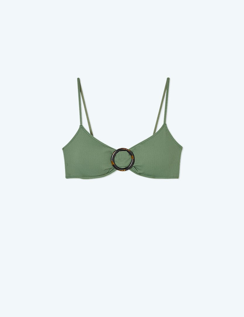 The Ribbed Wanderlust Bikini Top - Main