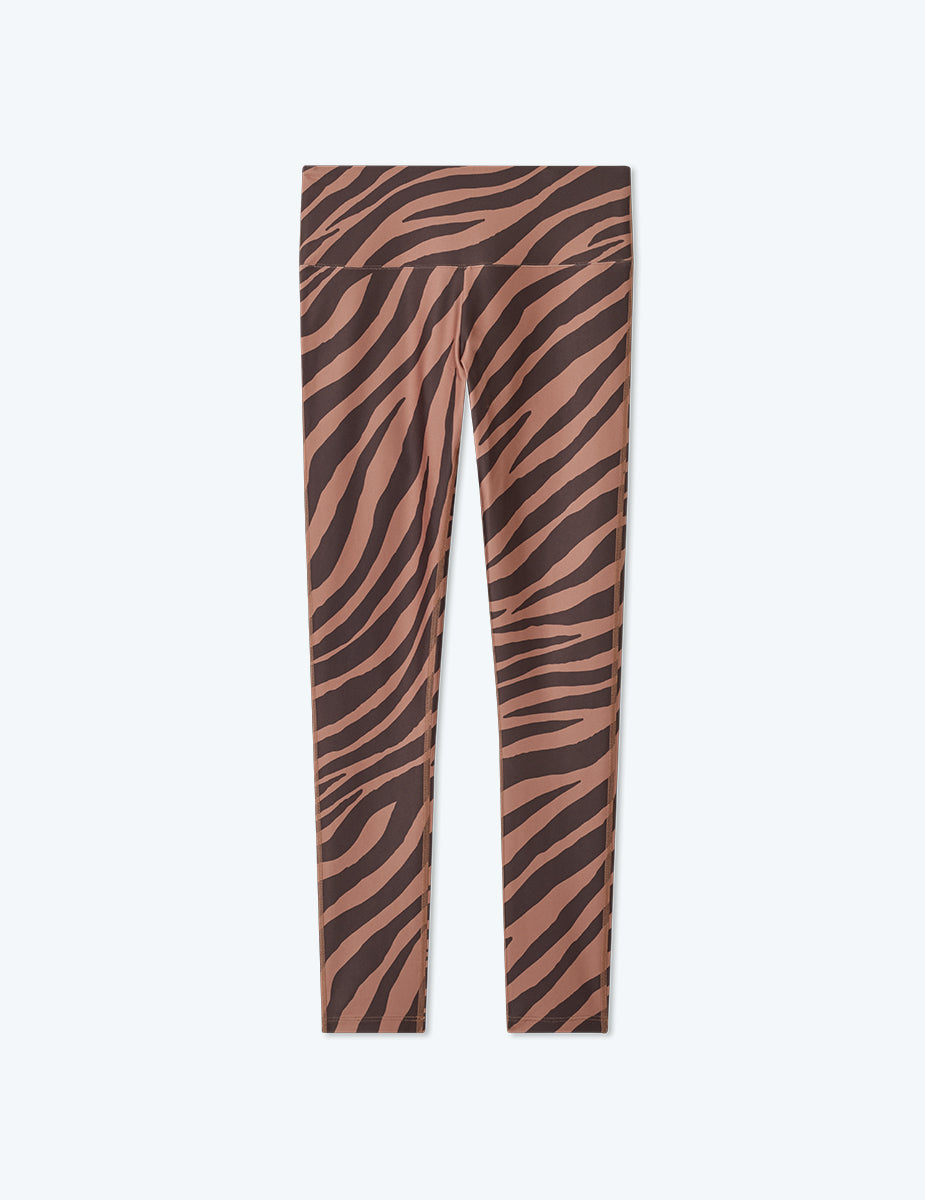 The Do-It-All High Rise 7/ 8 Leggings - Modern Zebra in Toffee & Sea Urchin