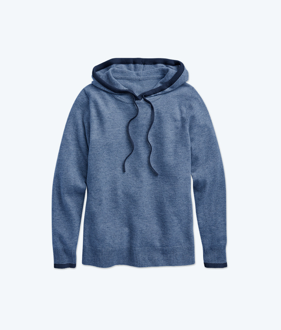 The Coziest Cashmere Blend Hoodie - Steel & Midnight