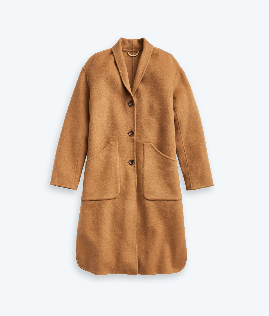 The Warmest Eco Wool Cocoon Coat - Camel