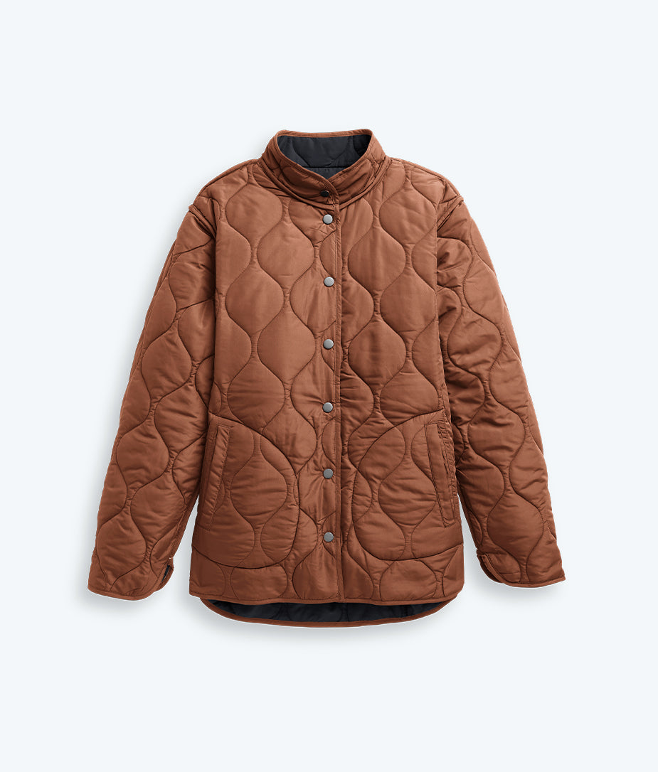 The Reversible Eco Quilted Jacket - Sea Urchin & Praline