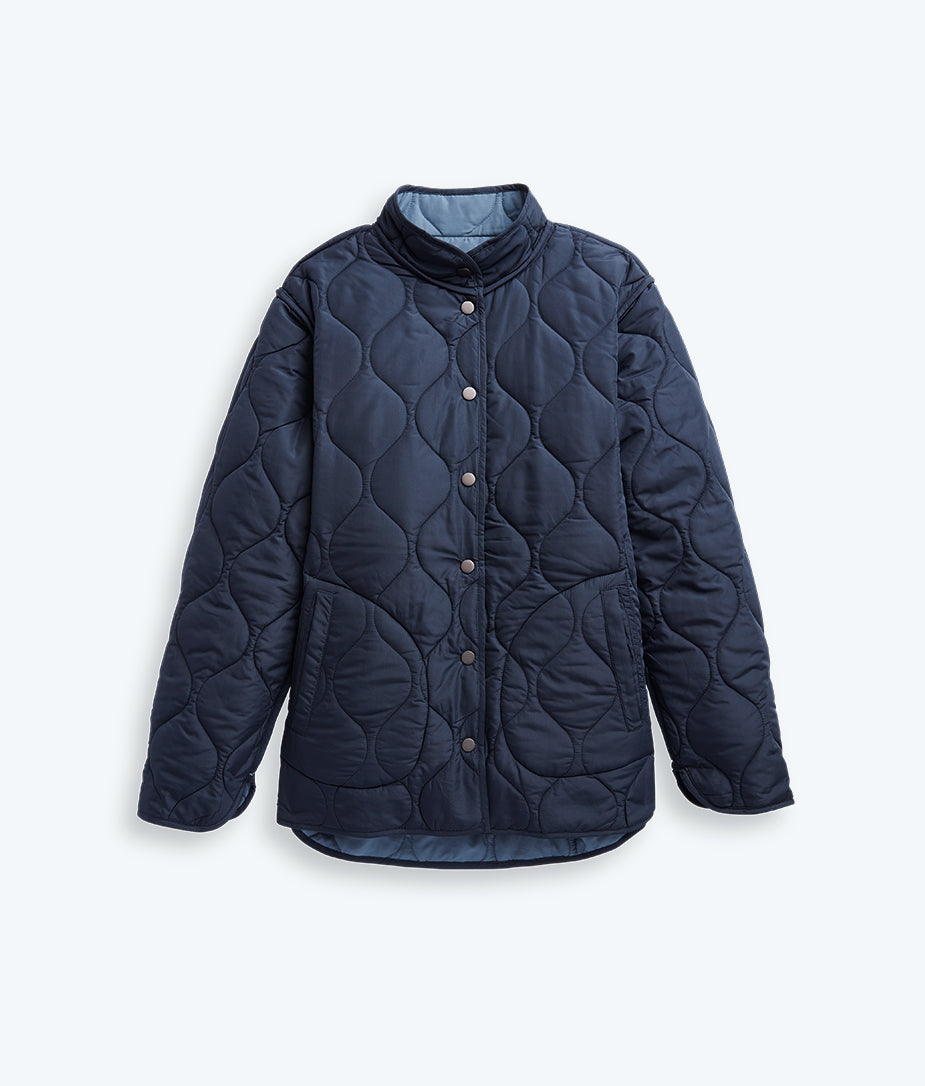 The Reversible Eco Quilted Jacket - Midnight & Slate