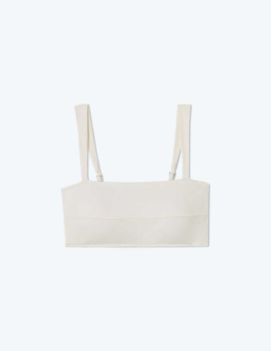 The Wide Strap Oasis Bikini Top - White Sand