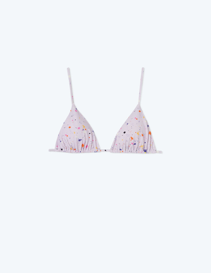 The String Bikini Top - Paint Splatter in Lilac