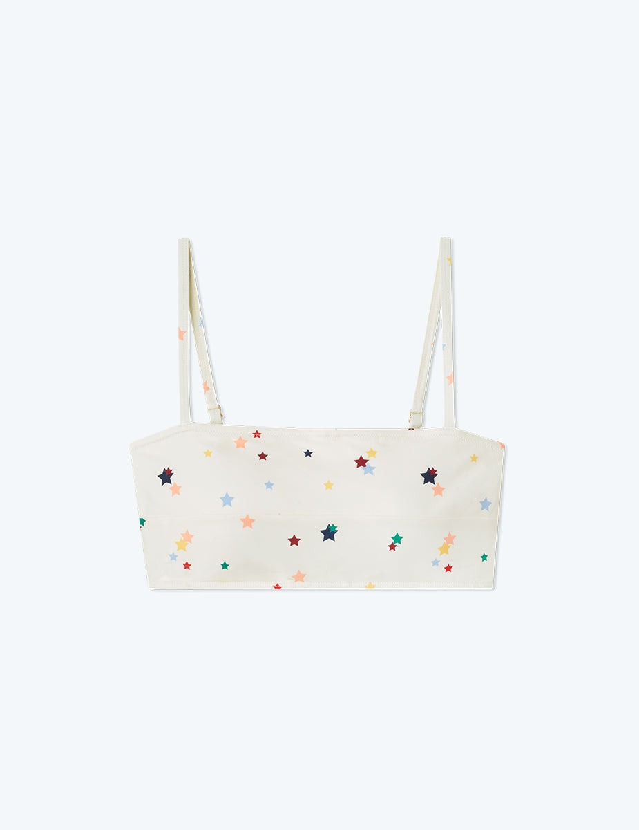 The Oasis Bikini Top - Small Scatter Stars in White Sand