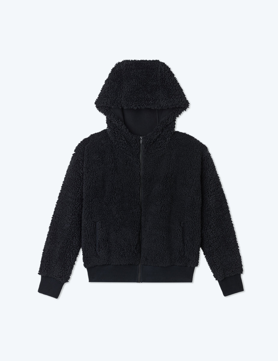 The High Pile Eco Fleece Cropped Hoodie - Sea Urchin