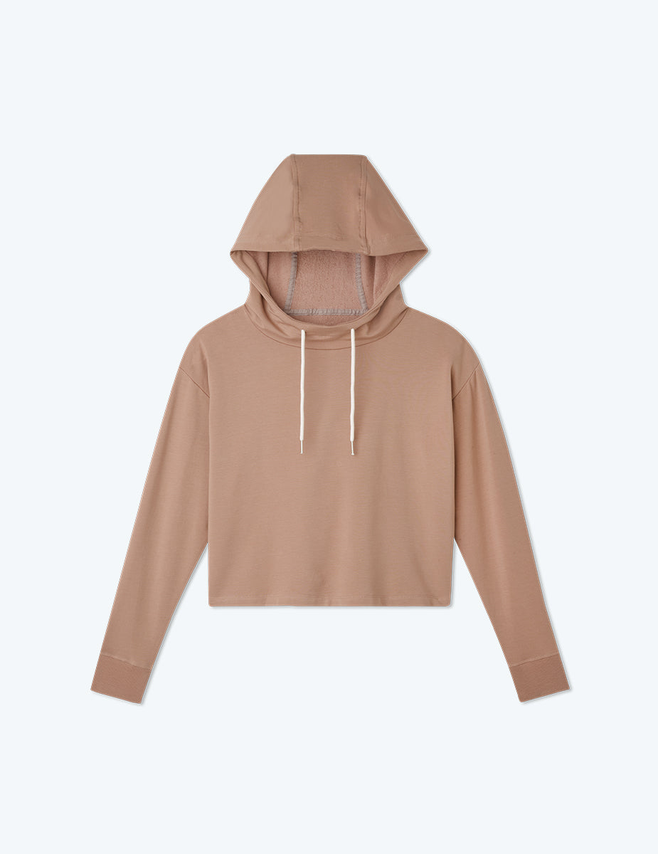 The Softest French Terry Cropped Hoodie - Toffee
