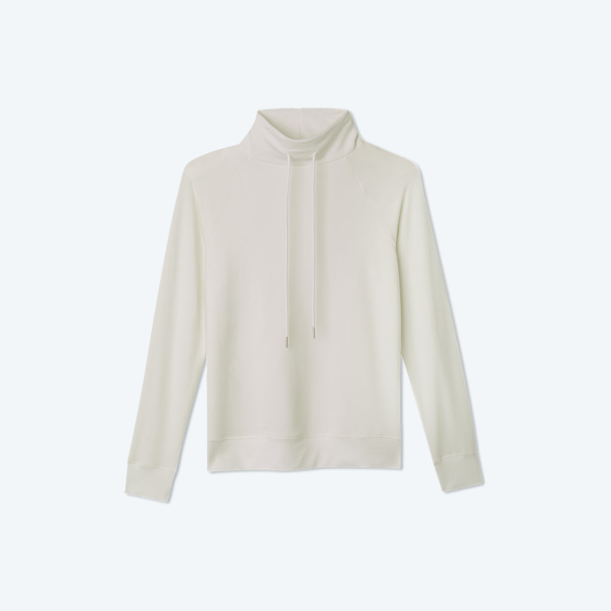 The Softest French Terry Funnel Neck Pullover - White Sand