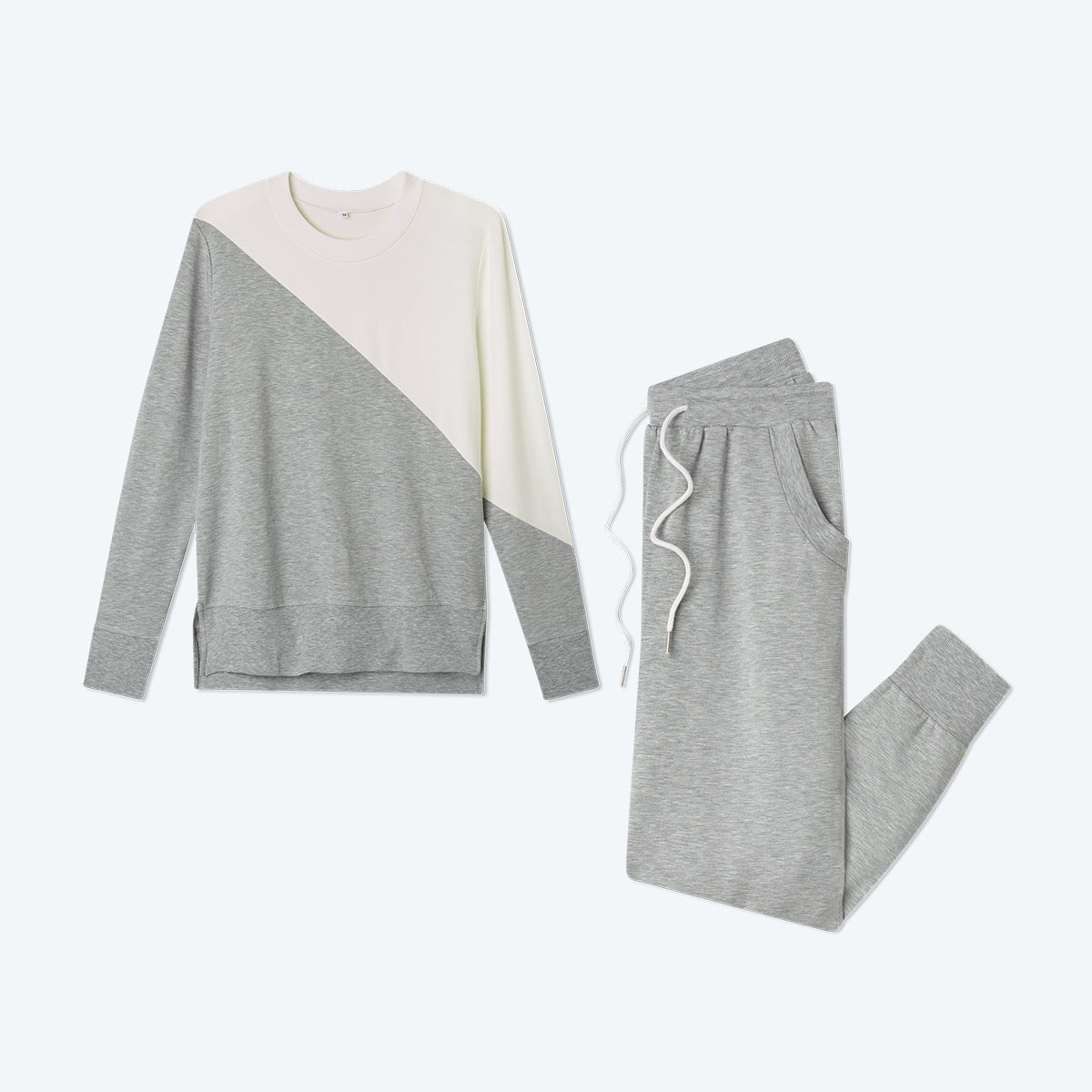 The Softest French Terry Pullover - Wolf & White Sand