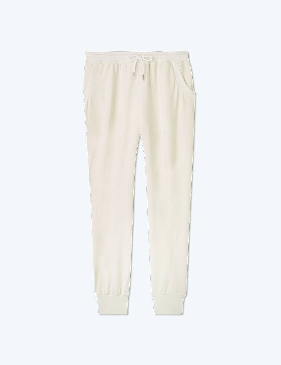 The Softest French Terry Jogger - White Sand
