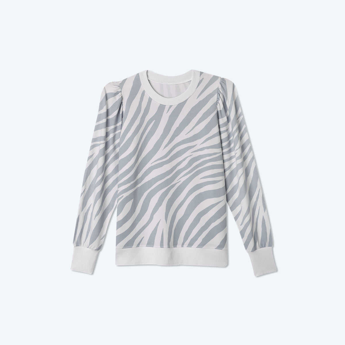 The Softest French Terry Puff Sleeve Pullover - Zebra