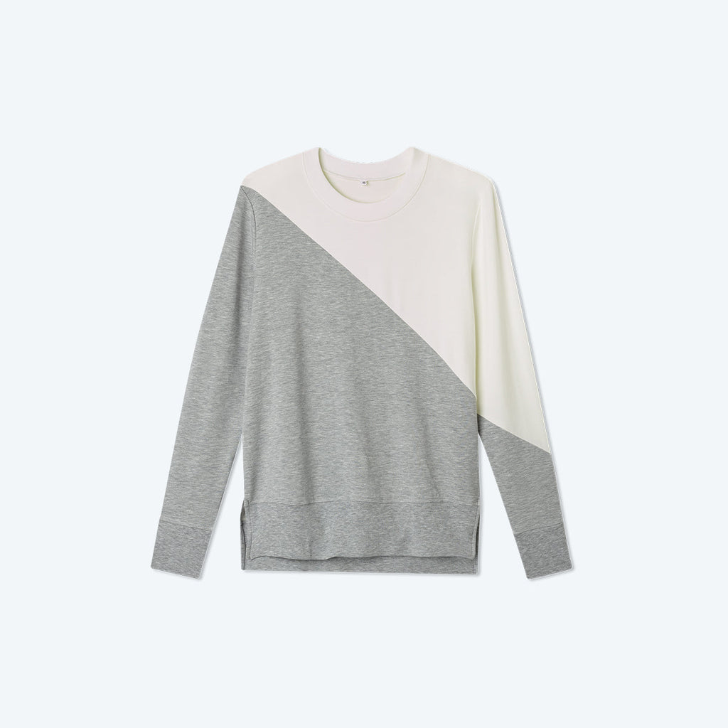 The Softest French Terry Pullover - Wolf & White Sand