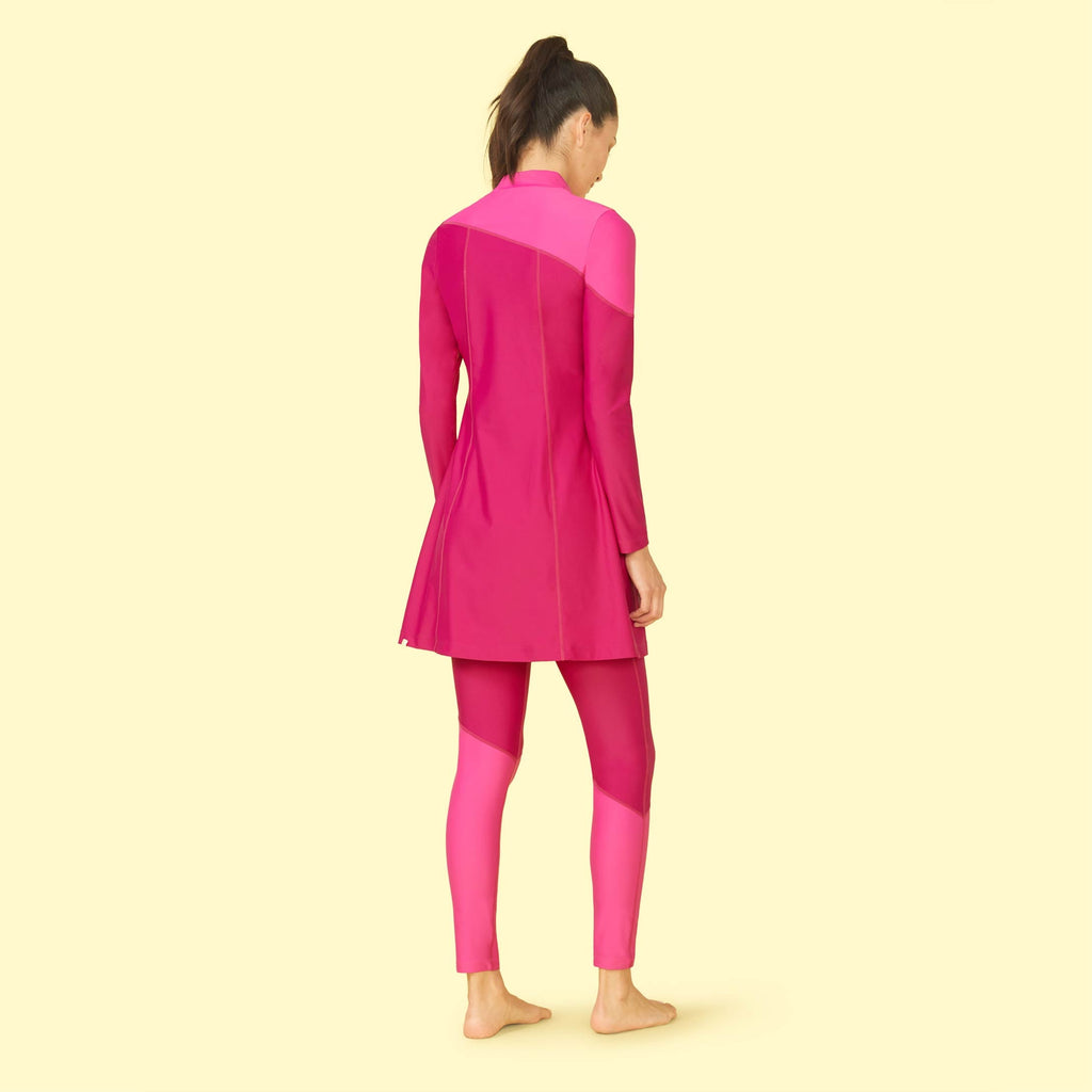 The Sun Shield Swim Tunic Orchid and Hibiscus Dakota