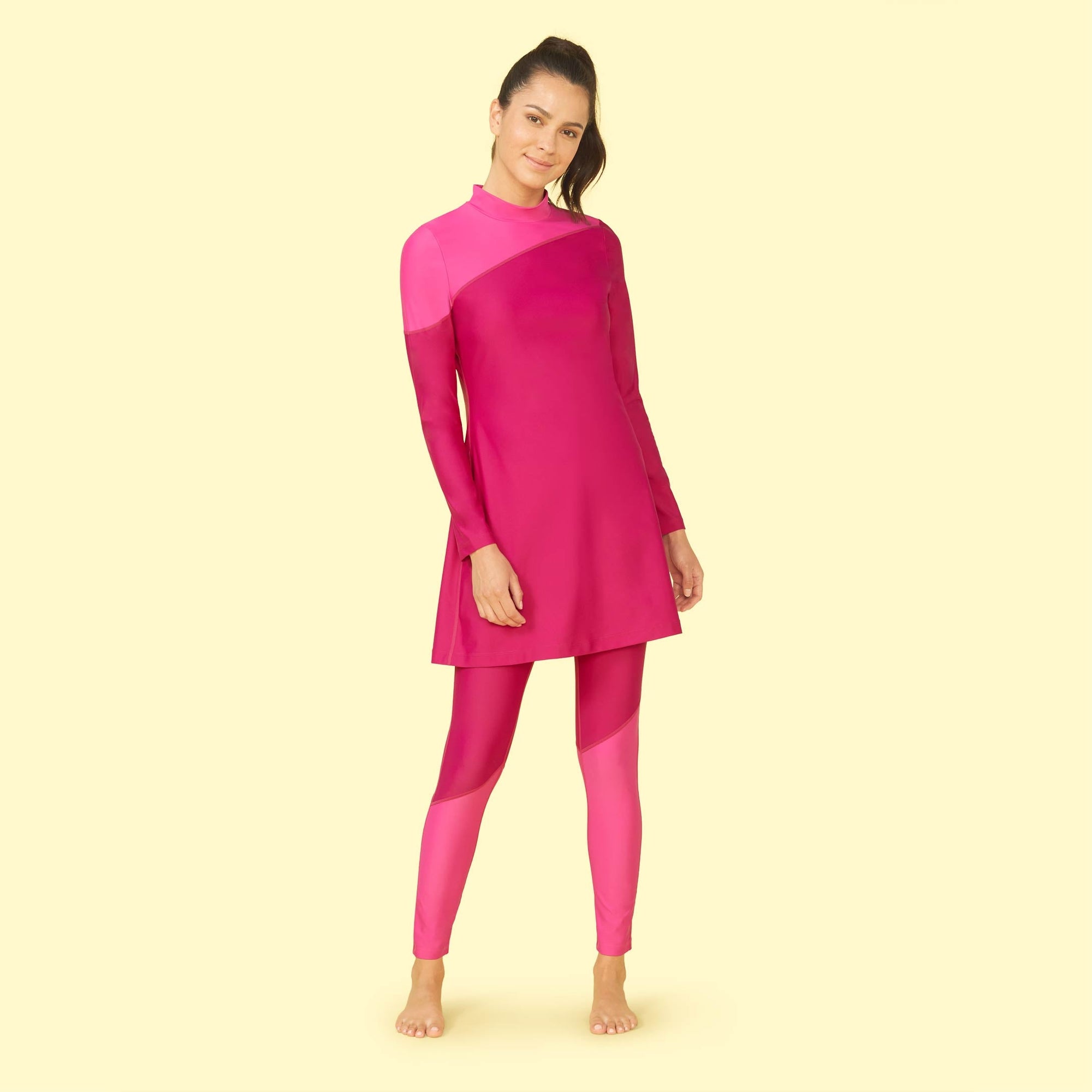 The Sun Shield Swim Tunic Orchid and Hibiscus Dakota