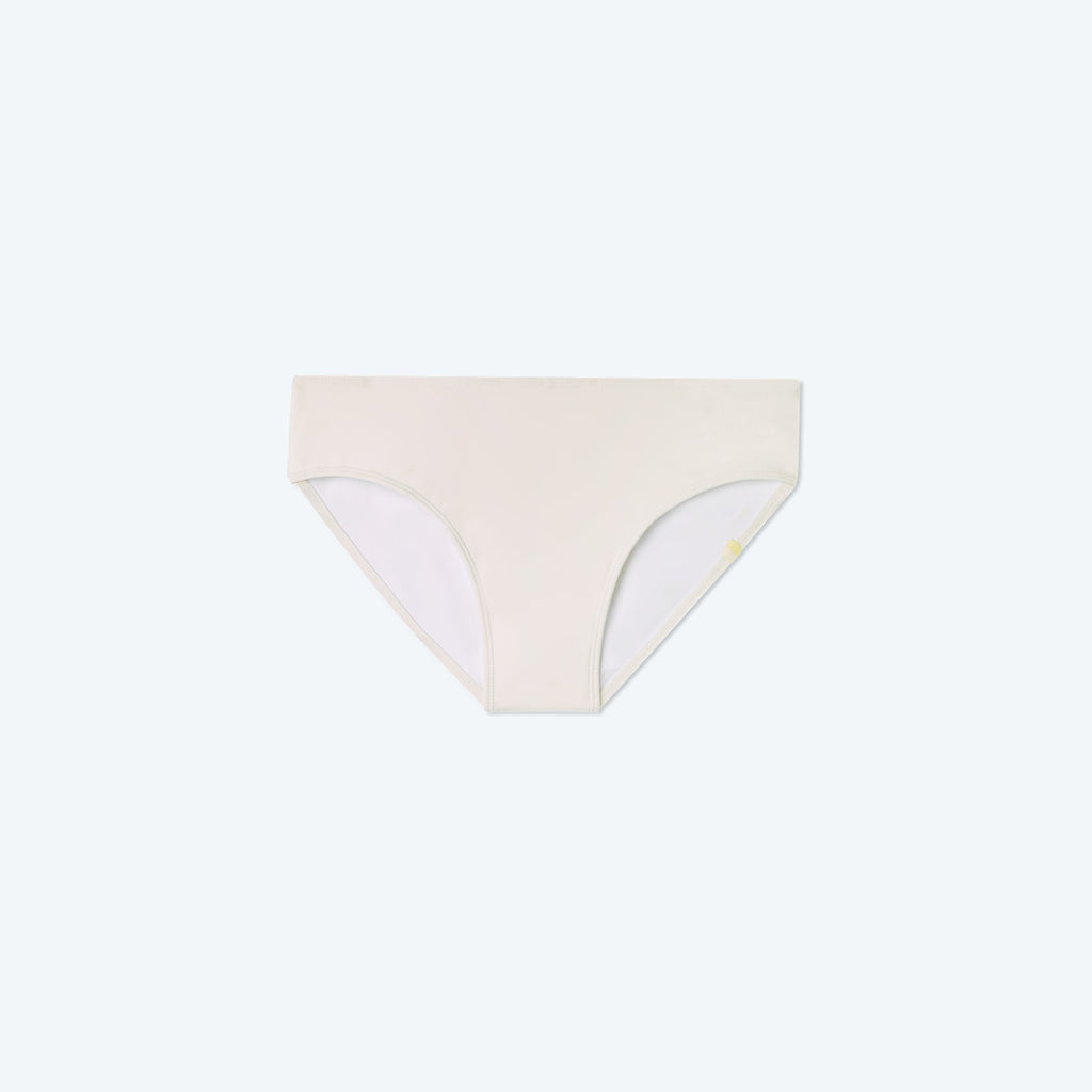 The High Leg Mid Rise Bikini Bottom - White Sand