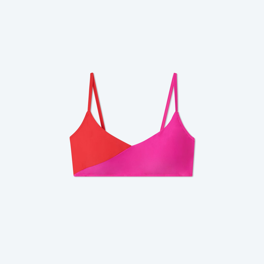 The Marina Bikini Top - Hibiscus & Grapefruit