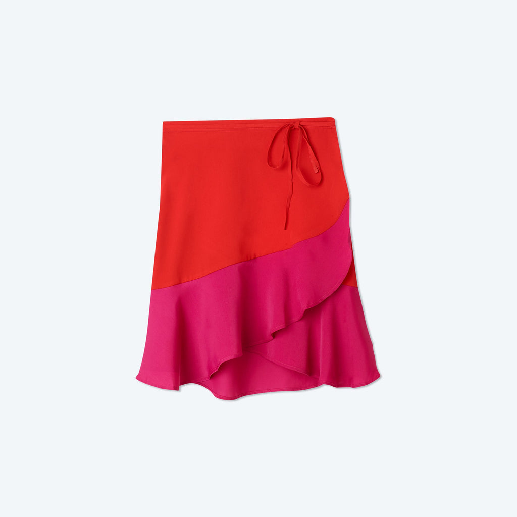 The Short Beach to Brunch Wrap Skirt - Lava & Hibiscus