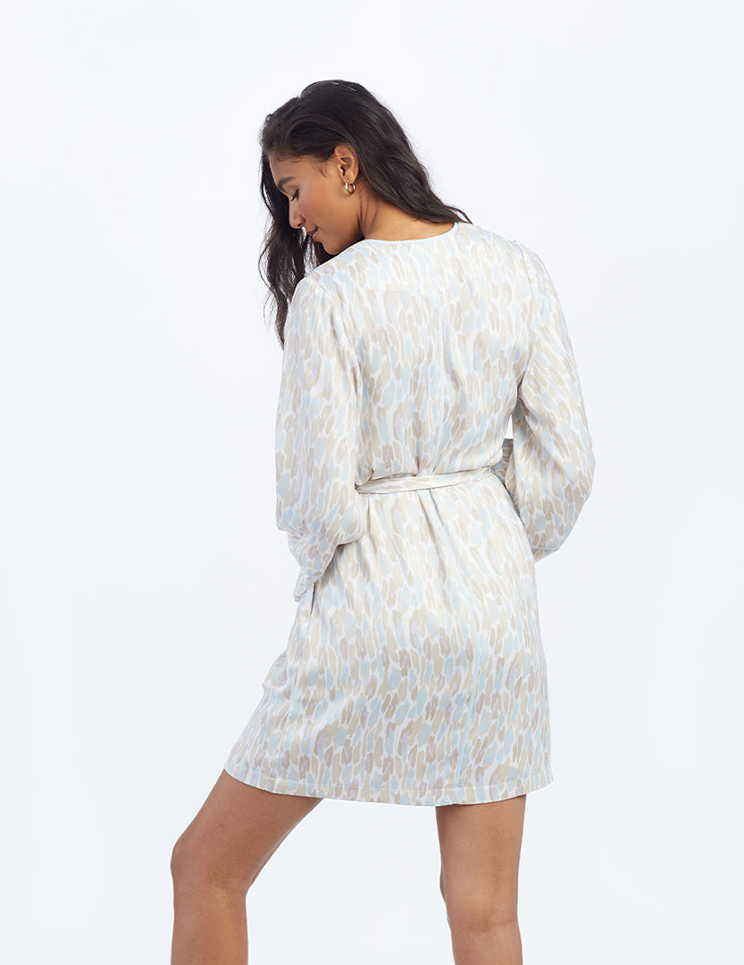 The Cloud 9 Silky Robe - Animal Print in Pastel