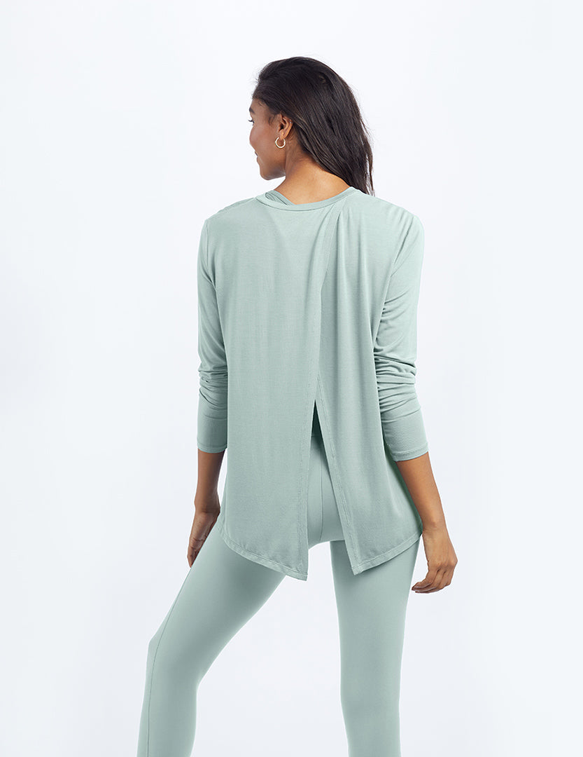 The Convertible Split Back Long Sleeve - Sage