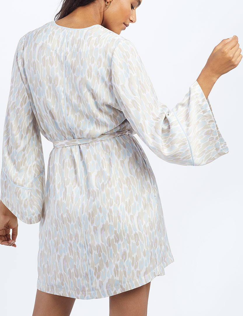 The Cloud 9 Silky Robe - Animal Print in Pastel