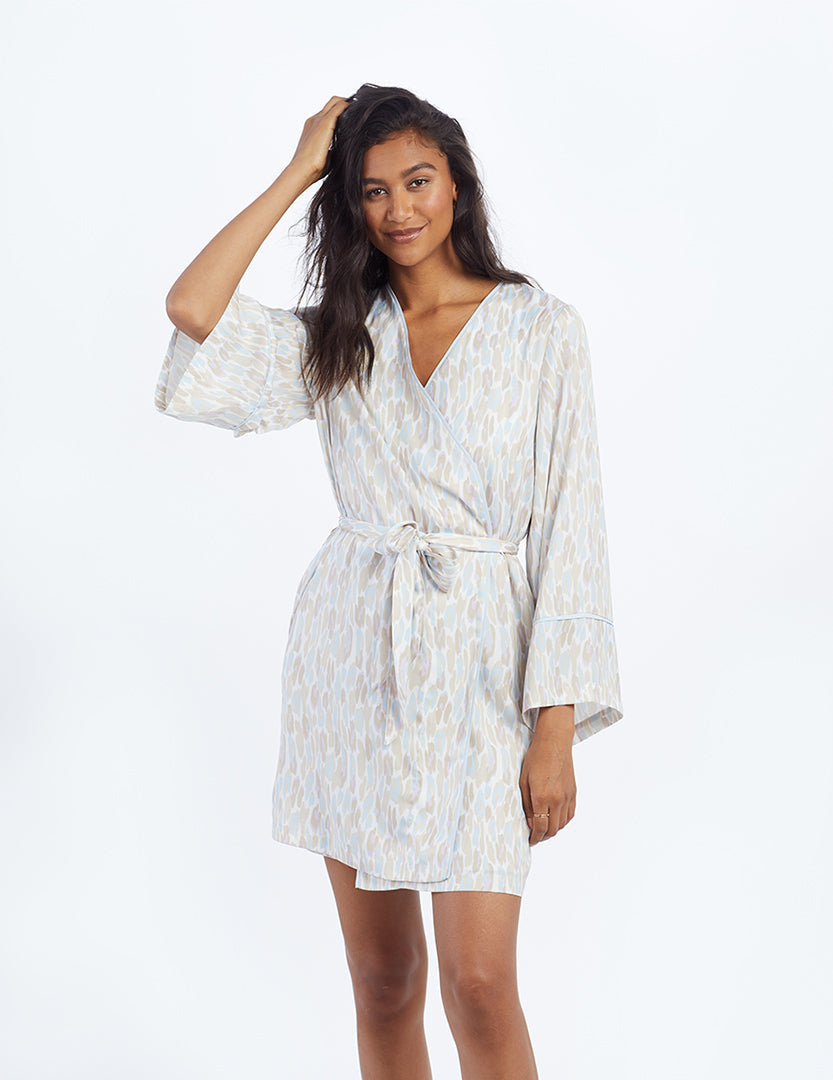 The Cloud 9 Silky Robe - Animal Print in Pastel