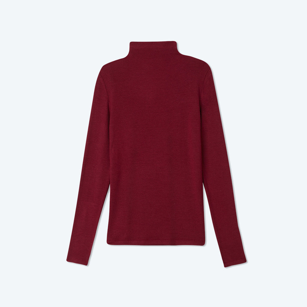 The Softest Ribbed Long Sleeve Mock Neck - Pinot