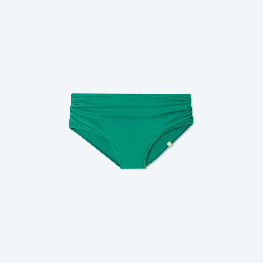 The Ruched High Leg High Rise Bottom - Seaglass