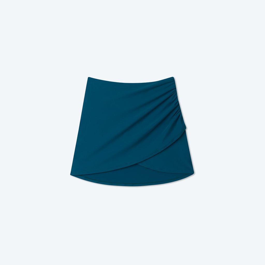 The Ruched Swim Skirt - Seaweed