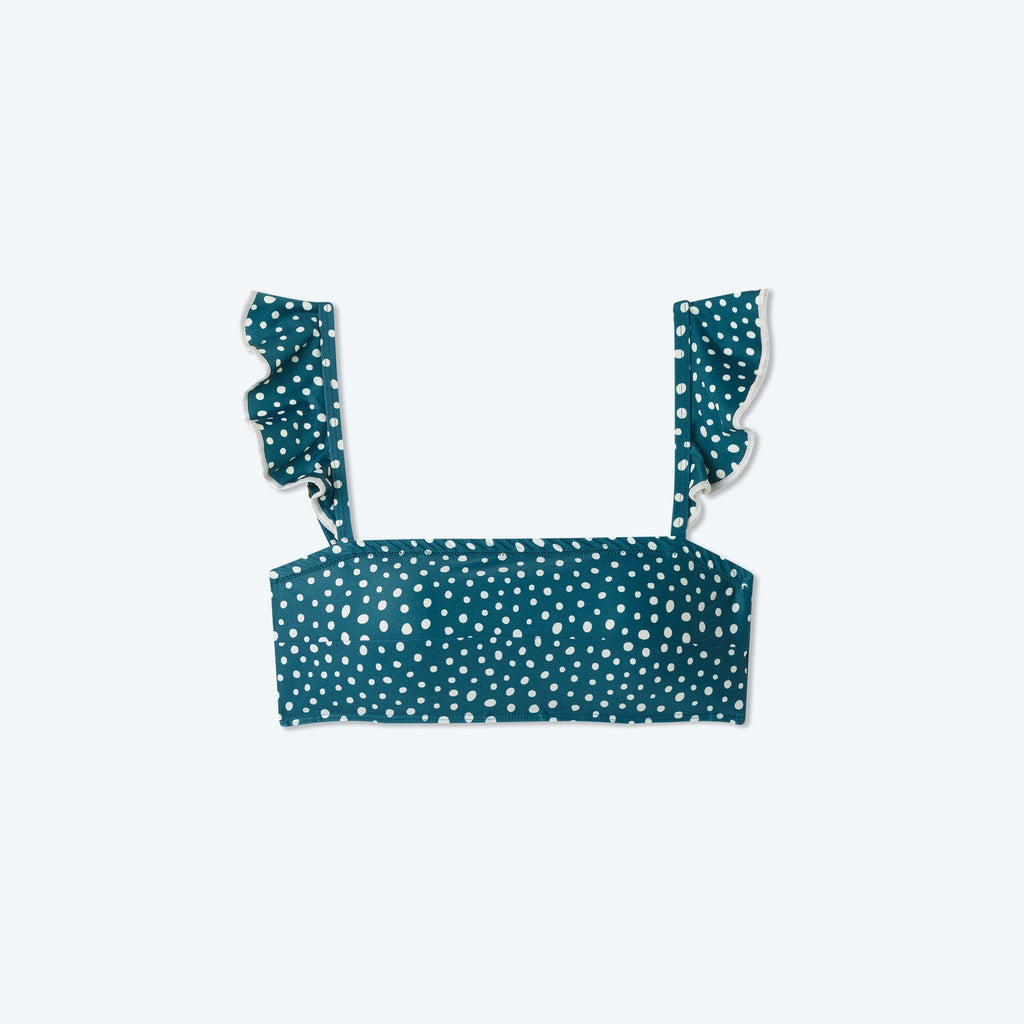 The Ruffle Oasis Bikini Top - On the Dot in Seaweed