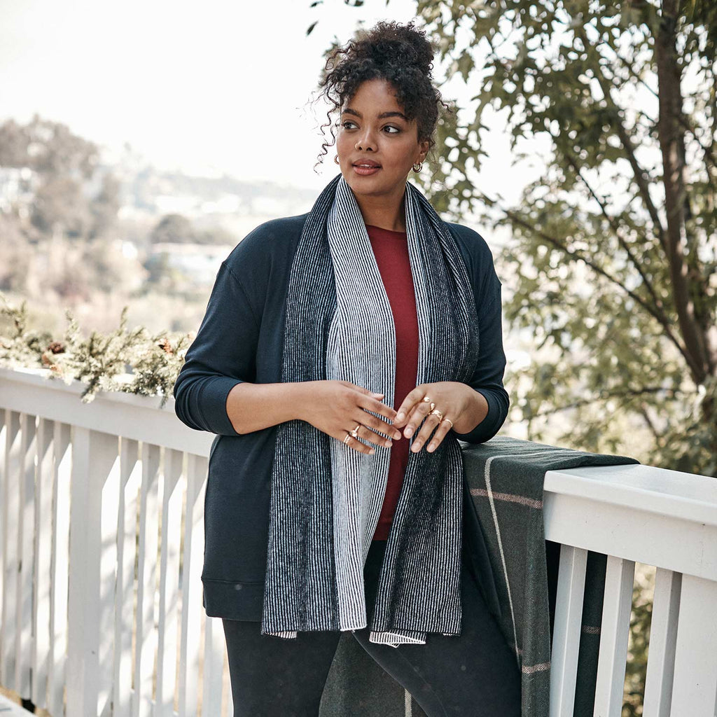 The Coziest Cashmere Blend Ribbed Scarf - Main
