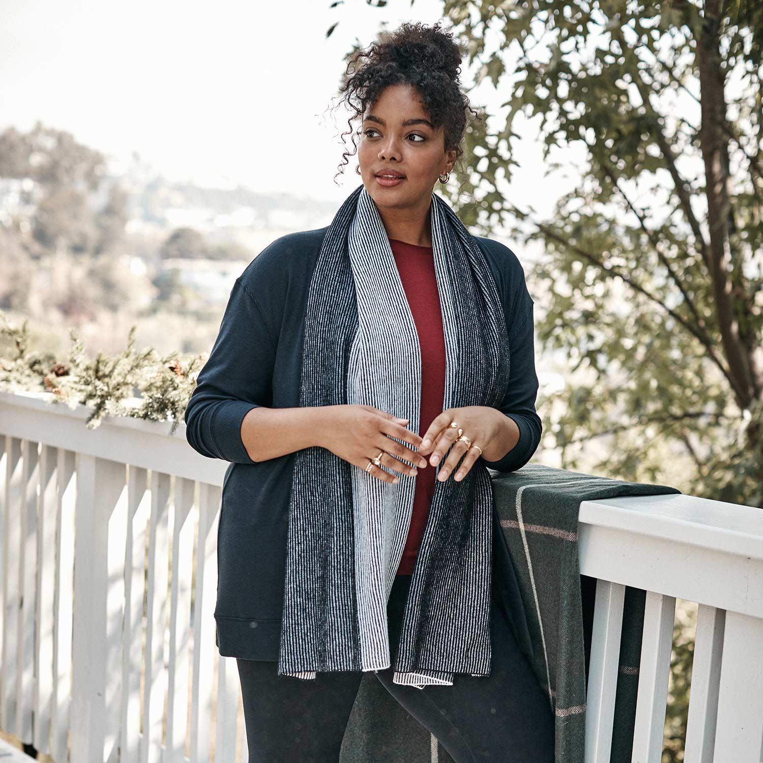 The Coziest Cashmere Blend Ribbed Scarf - Main