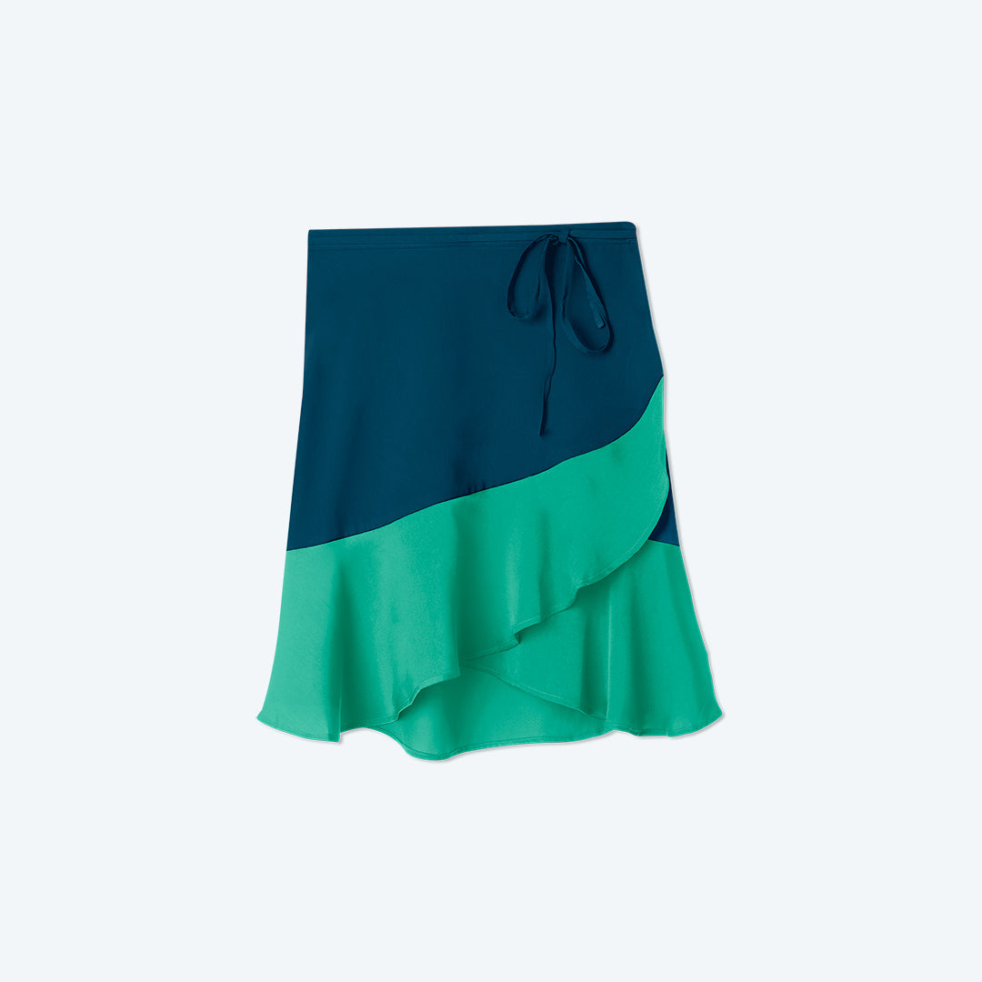 The Short Beach to Brunch Wrap Skirt - Seaglass & Seaweed