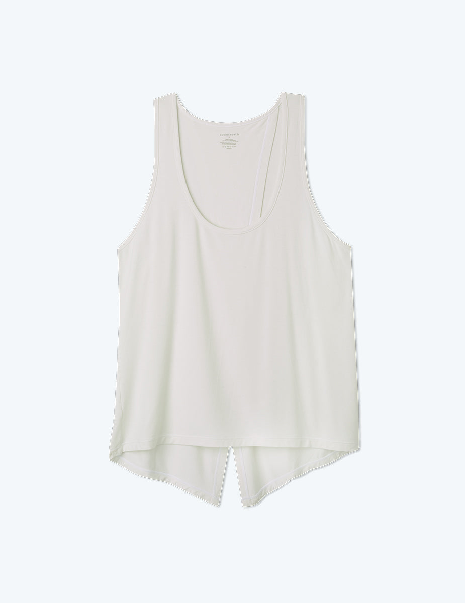 The Convertible Split Back Tank - White Sand