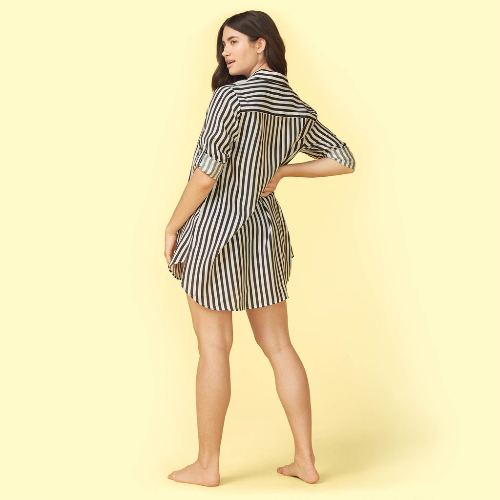 The All Buttoned Up Cover-Up Sea Urchin and White Sand Ashley